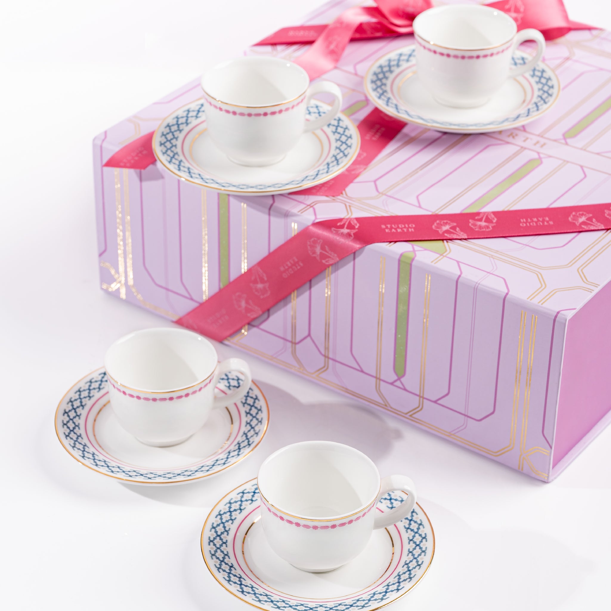 Nilofer Espresso Cups & Saucers (Set of 4)
