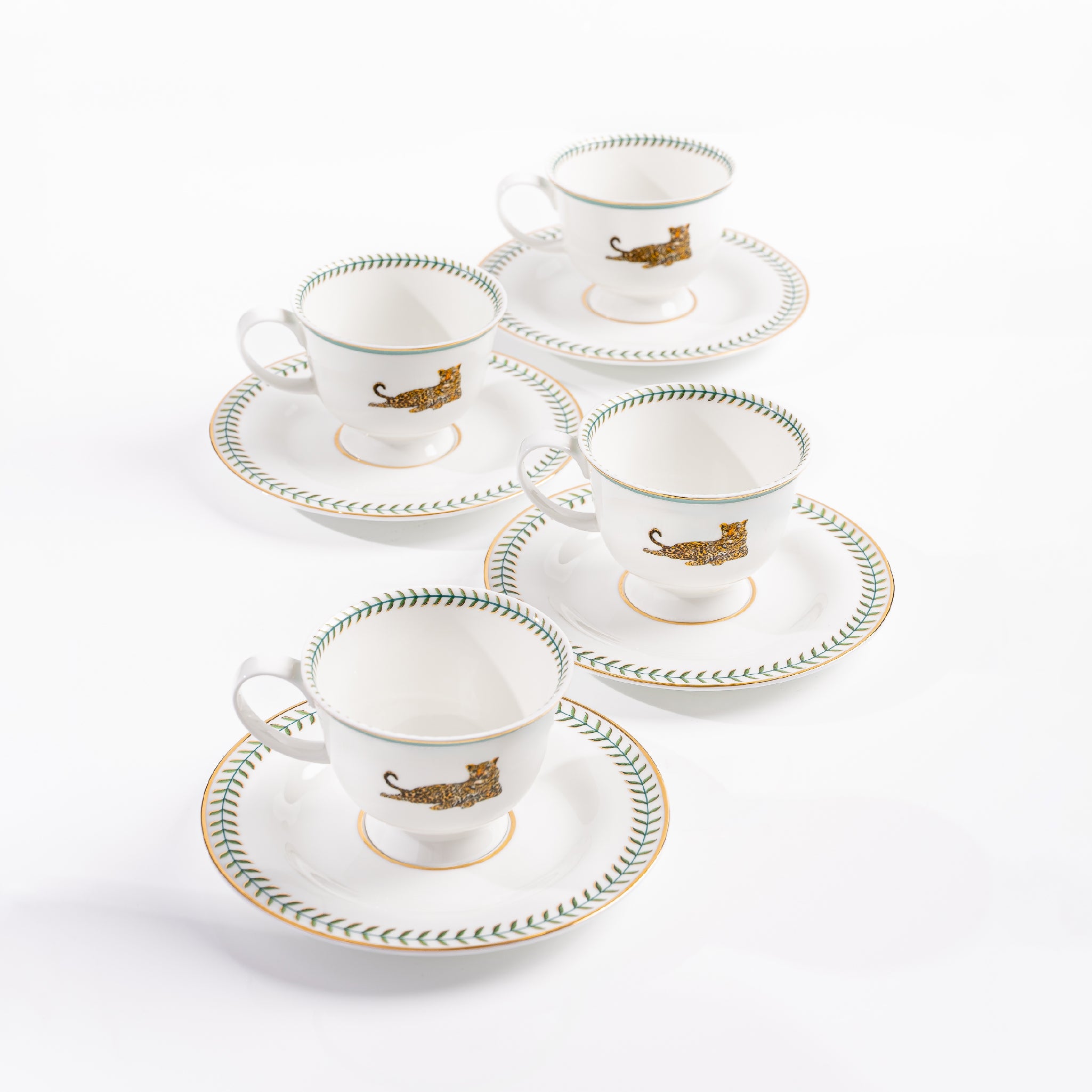 Nyara Tea Cups & Saucer (Set of 4)