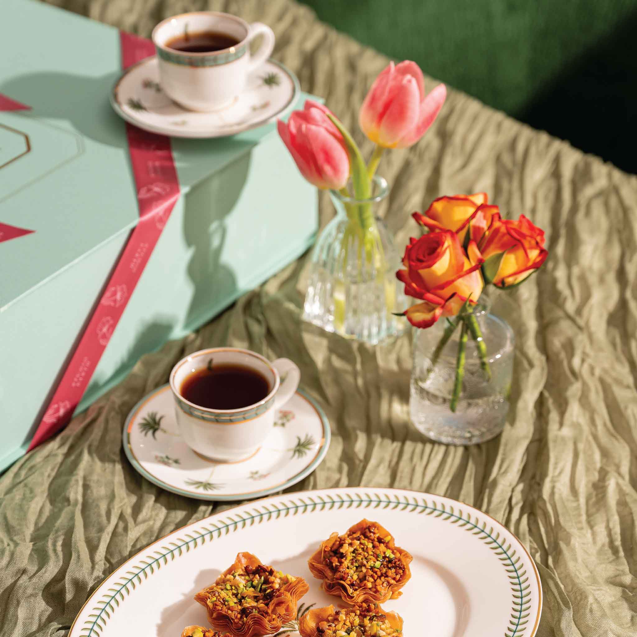 Espresso Ritual Set | 2 Espresso Cups & Oval Platter Gift Set