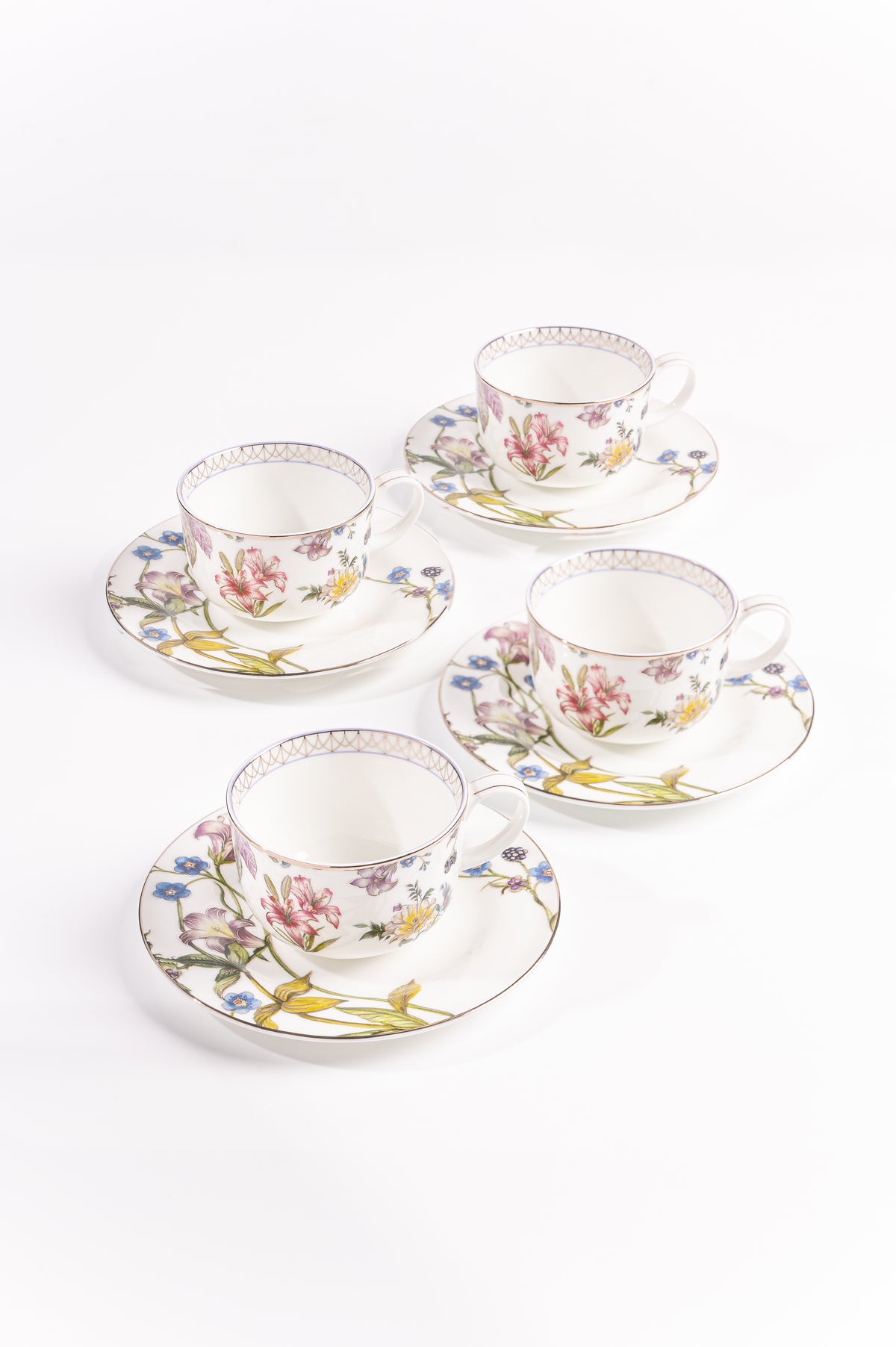 Shirovana Cappuccino Cups & Saucers (Set of 4)