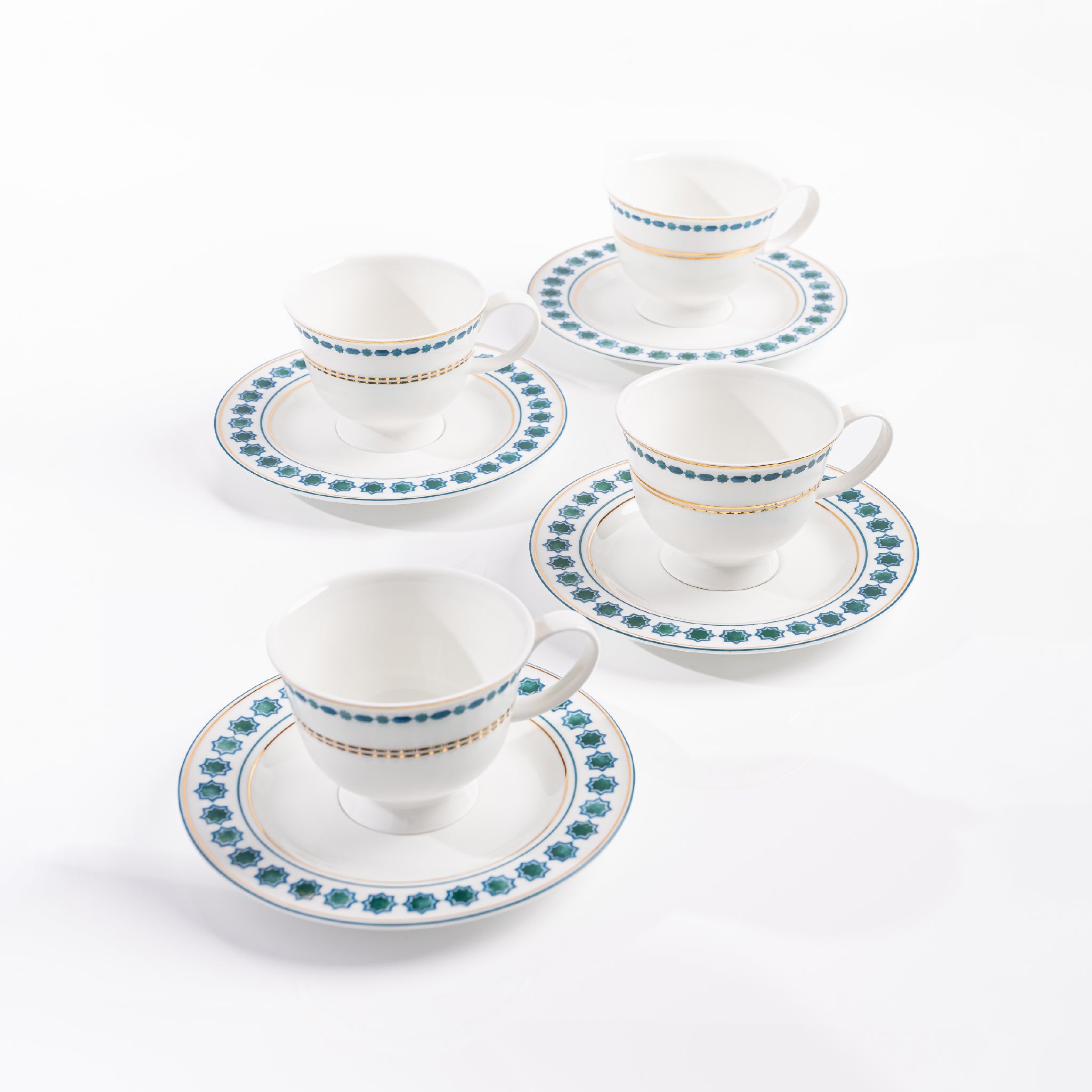 Nilofer Tea Cups & Saucers (Set of 4)