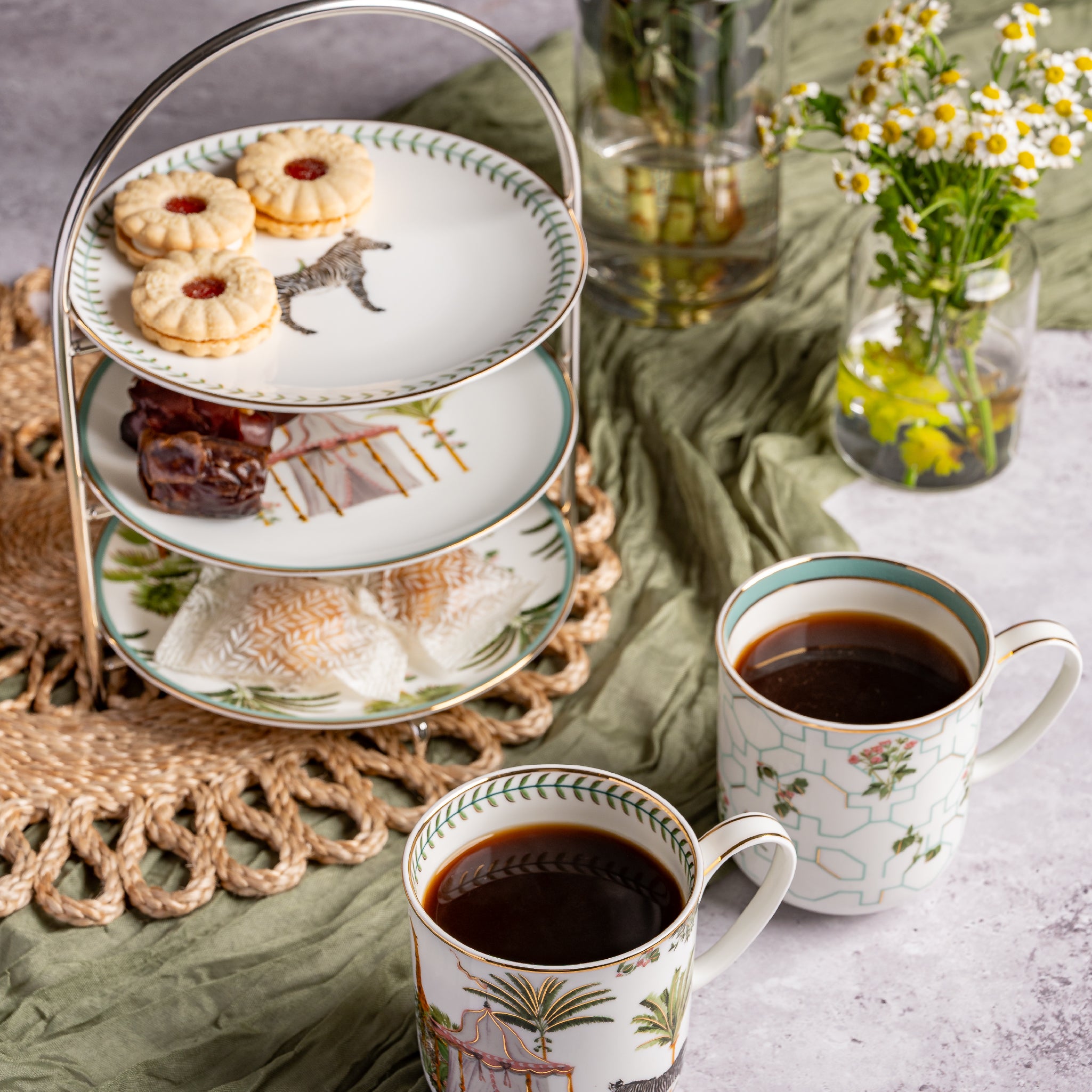 Nyara Coffee Mugs & 3-Tiered Stand Gift Set | Studio Earth