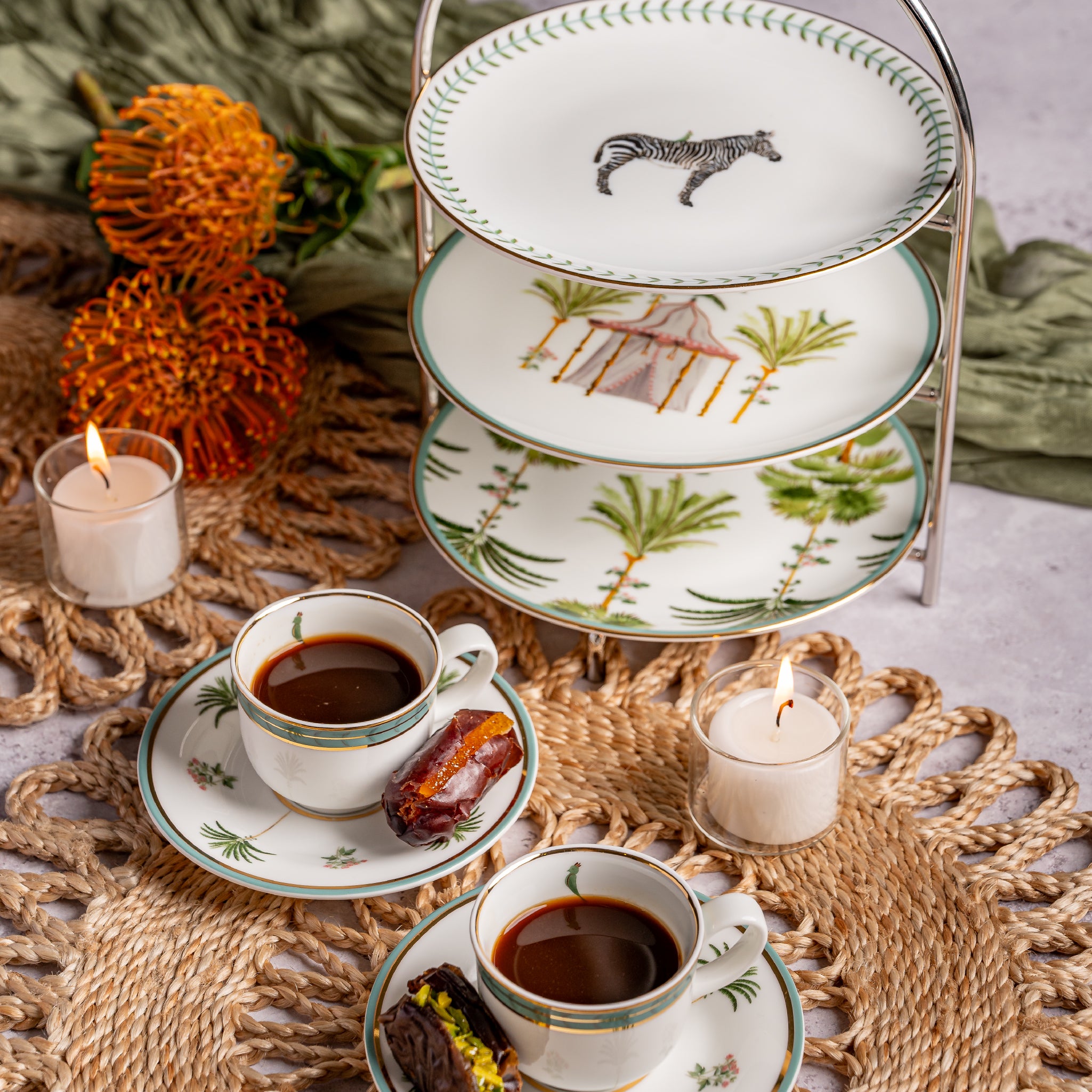 Nyara Espresso Cups & 3-Tiered Stand Gift Set | Studio Earth